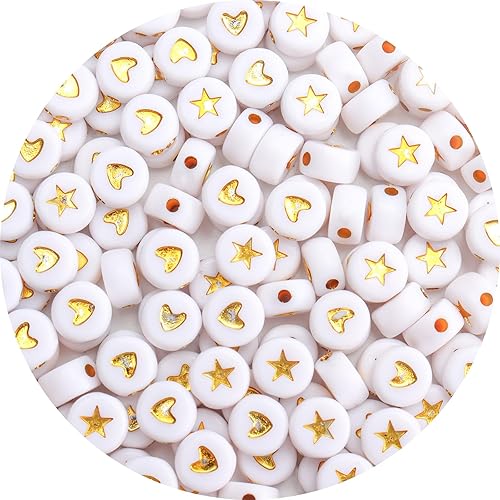 Miniatura 7 de 100 cuentas de letras redondas blancas de 0.157 x 0.276 pulgadas, cuentas de letras U para hacer joyas, pulseras, collares, llaveros