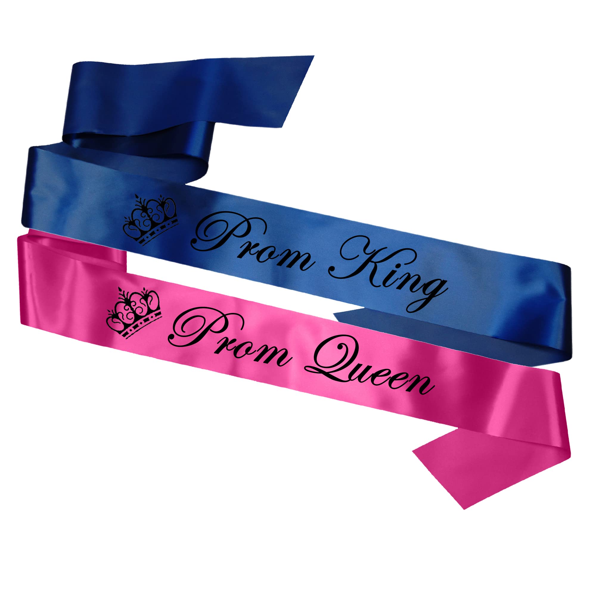 My Pretty Little Gifts Pink Prom King & Queen Sash Set - Sashes For High School Leavers Do/Graduation - Royal Blue Hot