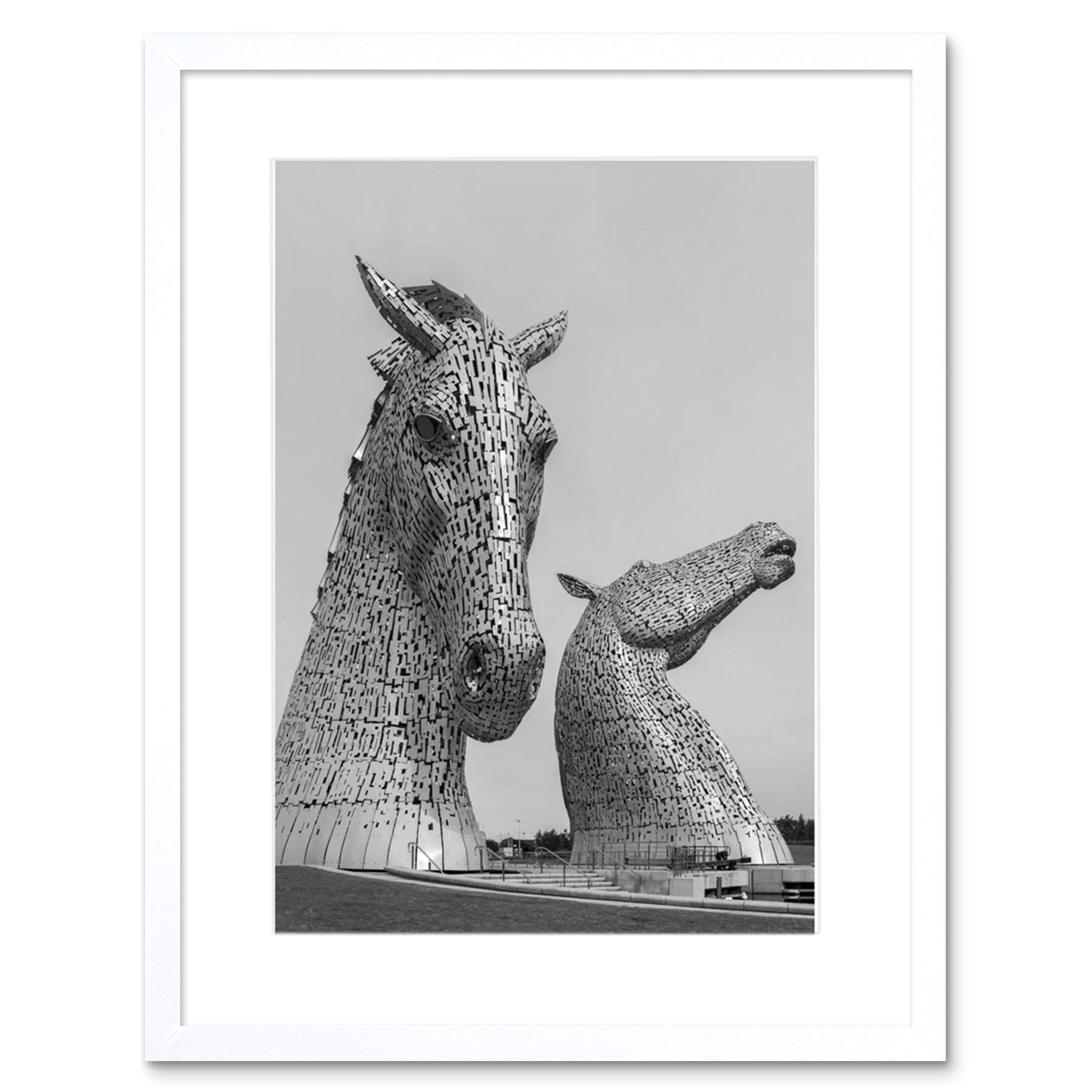 Kelpies Horse Sculptures Falkirk Scotland Framed Wall Art Print
