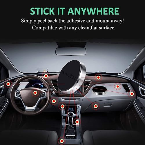 Miniatura 6 de Soportes magnéticos para teléfono, paquete de 3 con adhesivo 3M. Soporte plano negro para teléfono celular para tablero de automóvil, camión, pared,