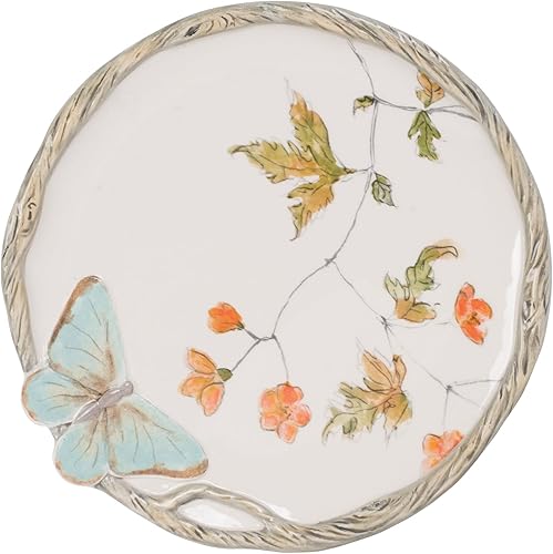 Miniatura 7 de Fitz & Floyd Butterfly Fields - Plato de ensalada, juego de 4, 8.5 pulgadas, color azul