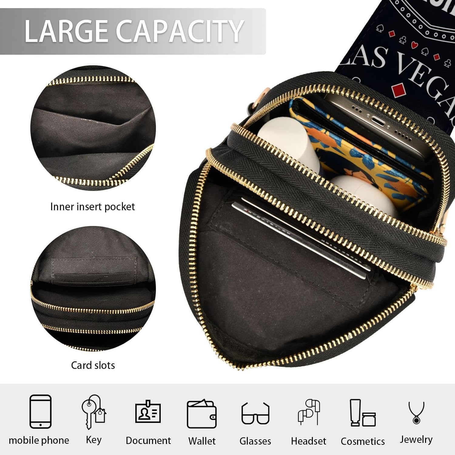 Printing Small Crossbody Sling Bags Chest Bag for Women Fanny Packs Purses