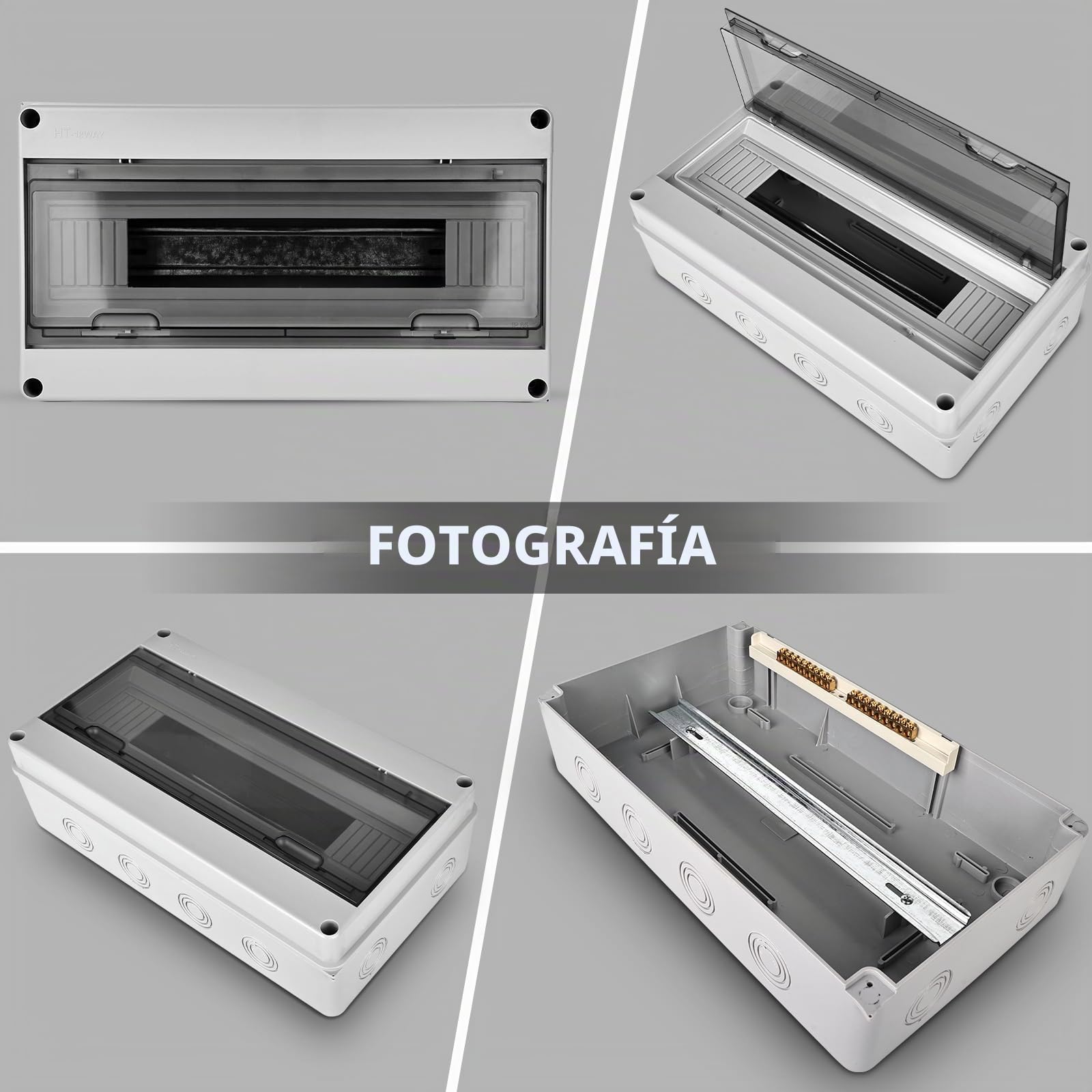 Caja Cuadro Electrico Superficie: Caja Estanca Exterior Electrica, 18 Módulos Caja Distribucion Electrica IP65 a Prueba, para Jardín o Exteriores