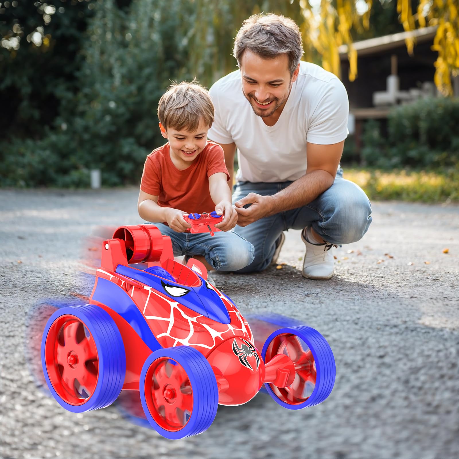 Buoeuik Voiture Telecommandé Enfant, Mini RC Stunt Spider Car 360°Rotation Jouet Garçon 3 4 5 6 7 Ans Fille Cadeau Anniversaire Noel Jeux Véhicule Téléguidée Intérieur Extérieur - 4