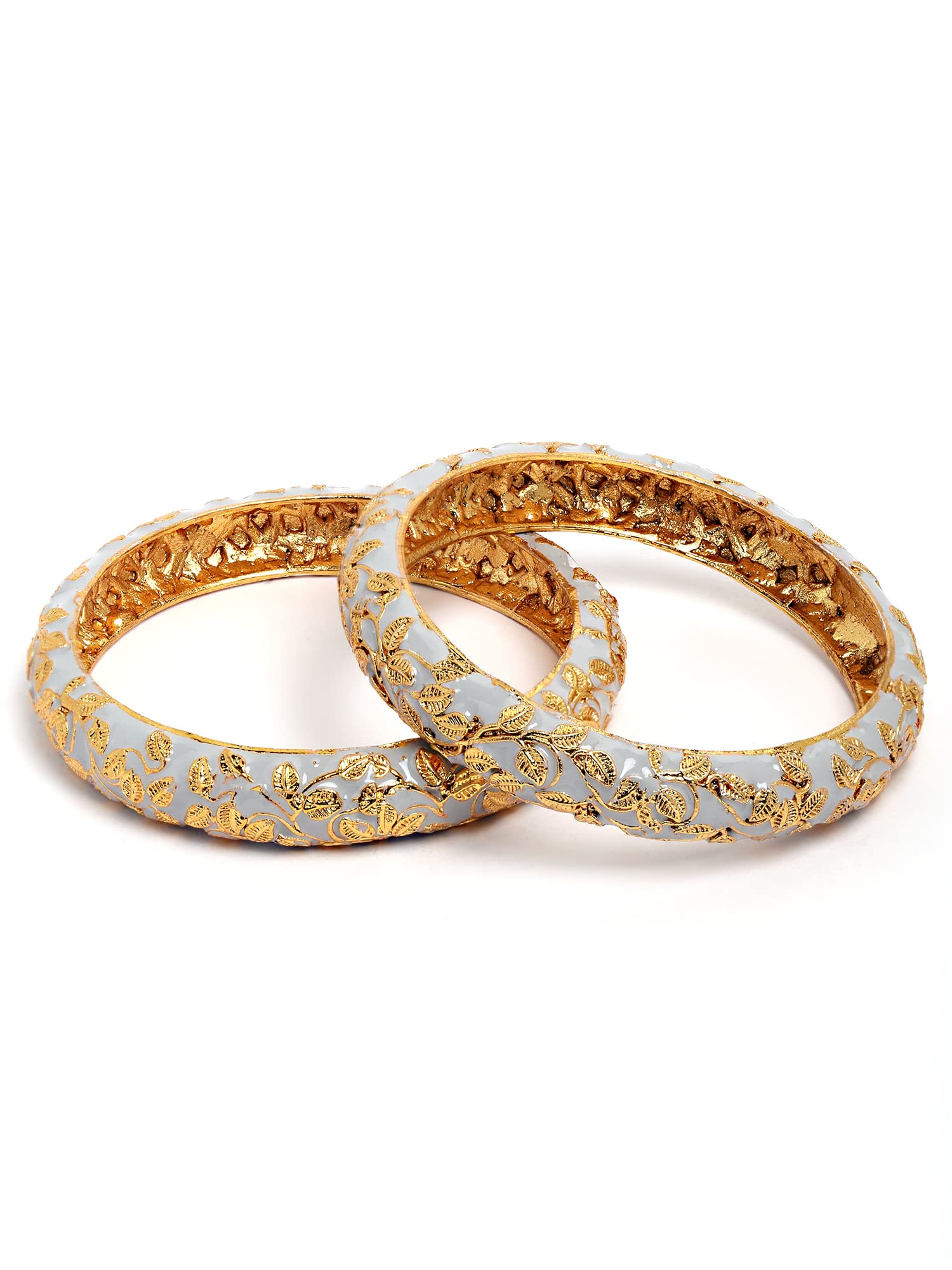 Karatcart Set of 2 Antique Grey and Gold Plated Rajwadi Bangles for Women (B0BDH6VKT9) Amazon Price History, Amazon Price Tracker