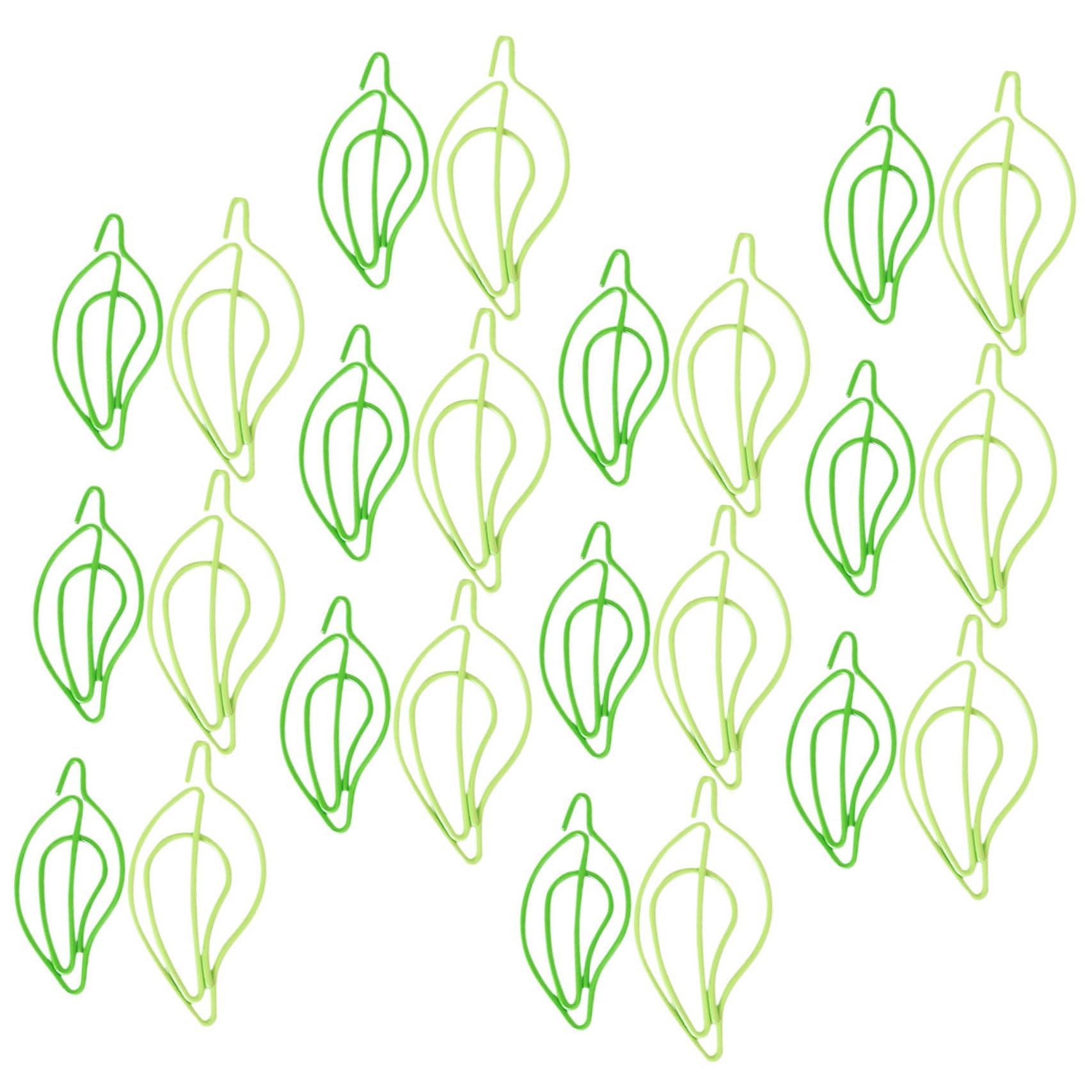 120 Pezzi Graffette Forma di Foglia Piccole Fermagli per Documenti Ufficio e Scuola Clip Resistenti per Biglietti Note e Foto Creativo di Fermaglio Originale Verde Chiaro e Verde
