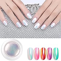 Vista 9 de Barniz, espejo mágico efecto neón polvo brillante perla uñas brillo uñas arte decoraciones