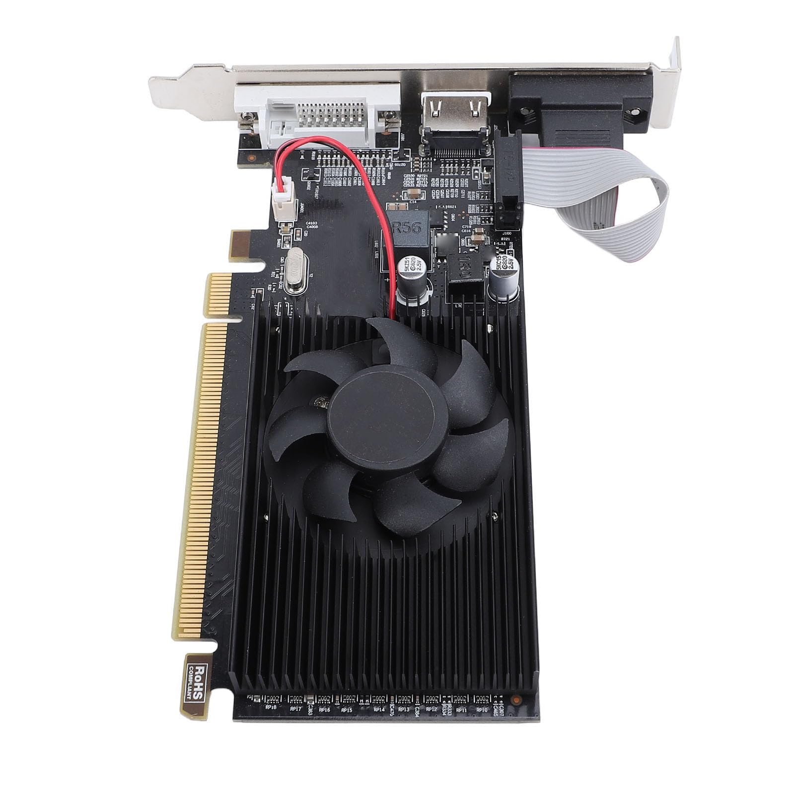 R5 230 Grafikkarte 2GB GDDR3 64-Bit, PC Video Card mit Lüfter, HDMI DVI VGA Ausgang, PCI Express 1.1 x16, Low Profile für Büro HTPC Multimedia