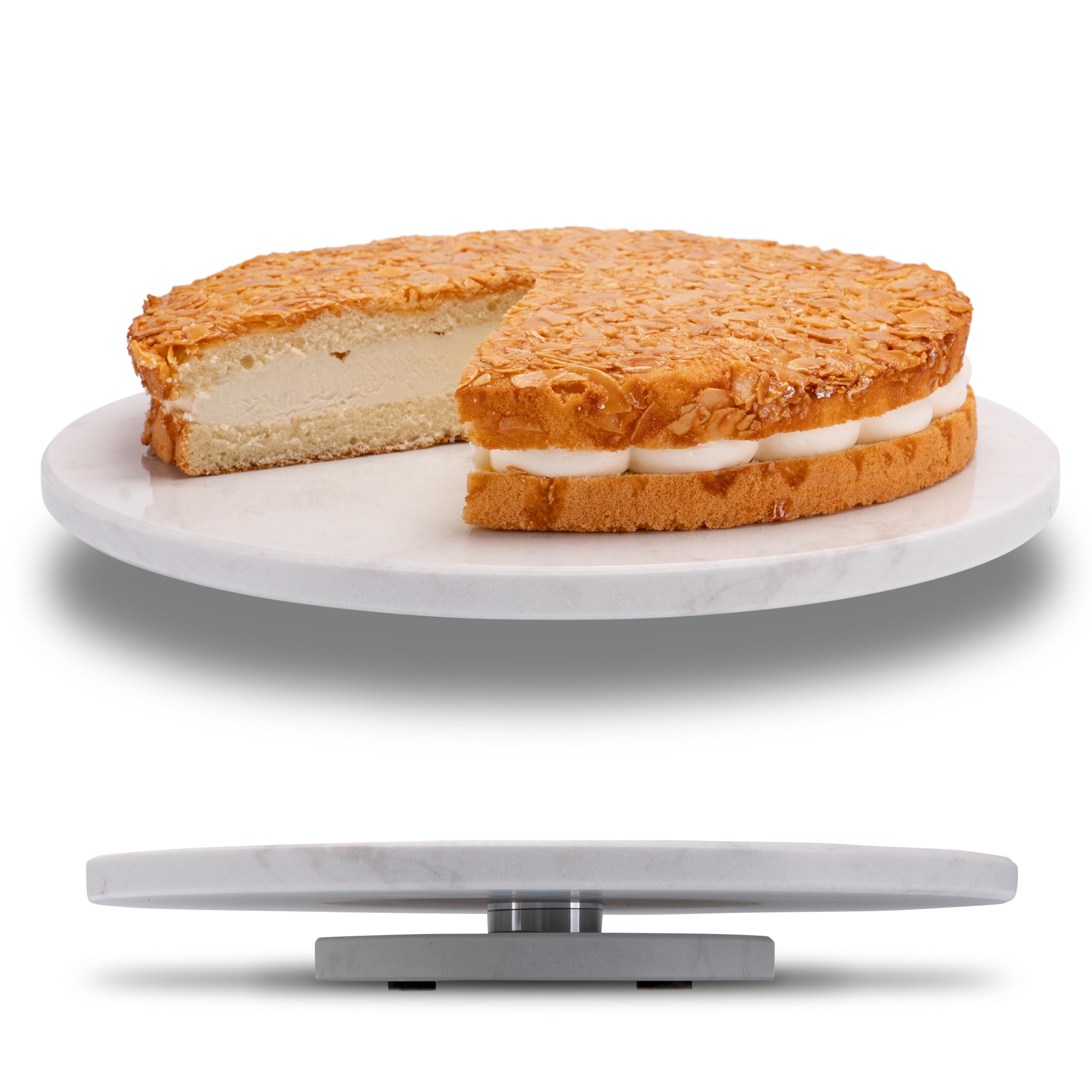 APS 975 taartplateau/serveerplaat, draaibaar, 32 cm, hoogte: 2,5 cm, natuurlijke leisteen plaat, materiaaldikte 6-9 m