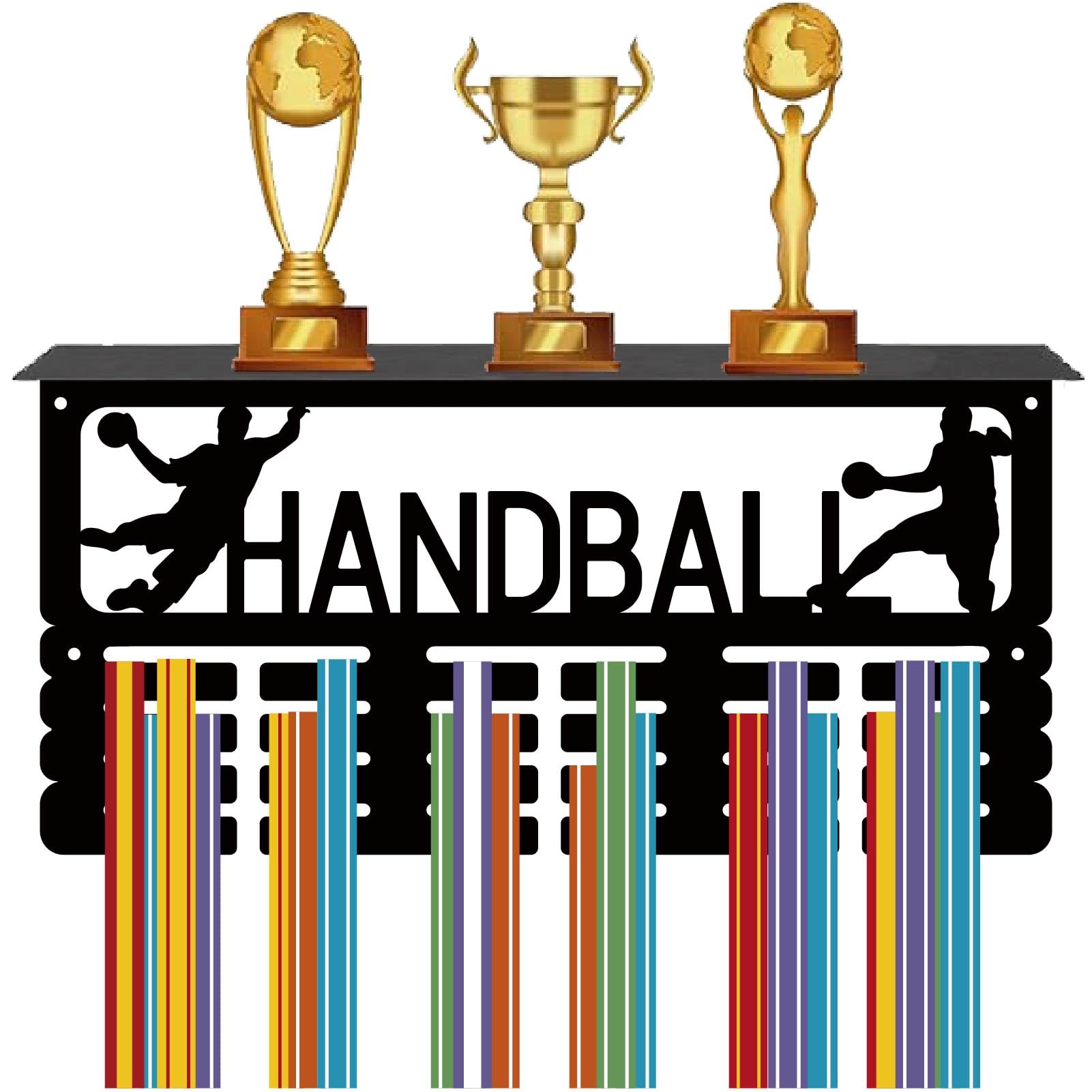Soporte medallas balonmano para decorar el dormitorio con estante de hierro