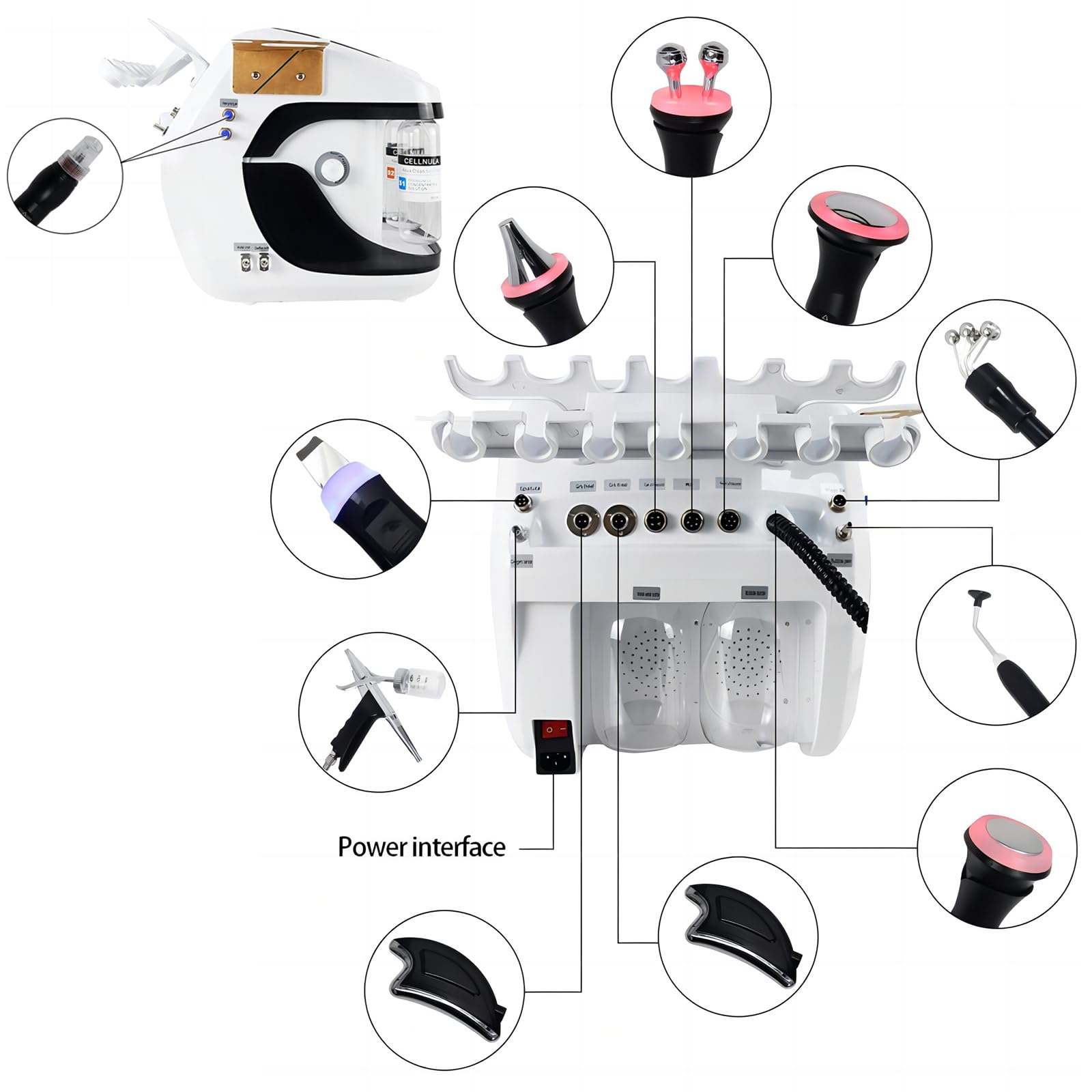 CANEVE 10 En 1 Máquina De Belleza De Oxígeno De Hidrógeno Herramienta De Cuidado De La Piel Multifuncional Hidratación Para El Salón De Spa Y Uso Del Hogar