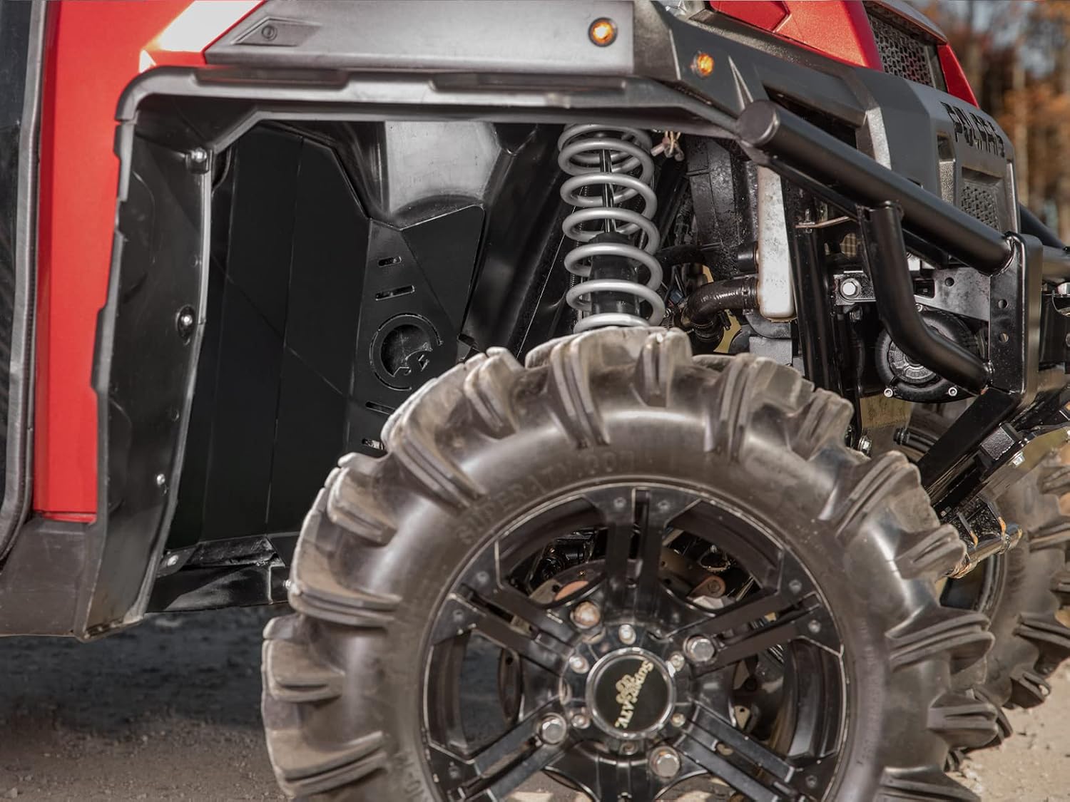 SuperATV Black Inner Fender Guards for 2013-2019 Polaris Ranger XP 900 | 2014-2019 Ranger XP 900 Crew | Bolts Directly to Frame | Compatible with All A-Arms | Made with 1/8" Aluminum Plating