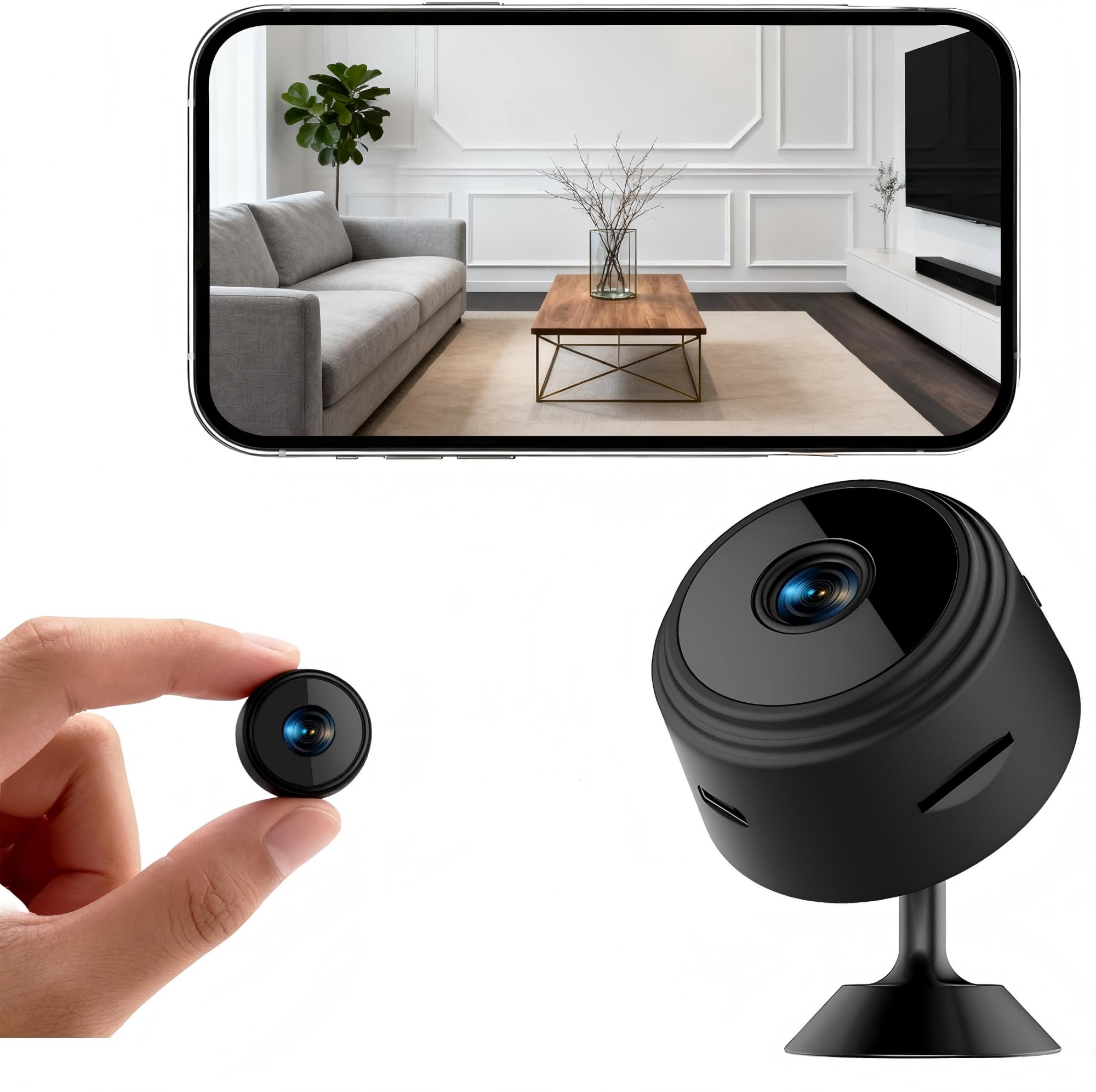1080P Hidden Camera with Night Vision - Mini Wireless Hidden Camera for Home Security Compatible with Smartphone 2