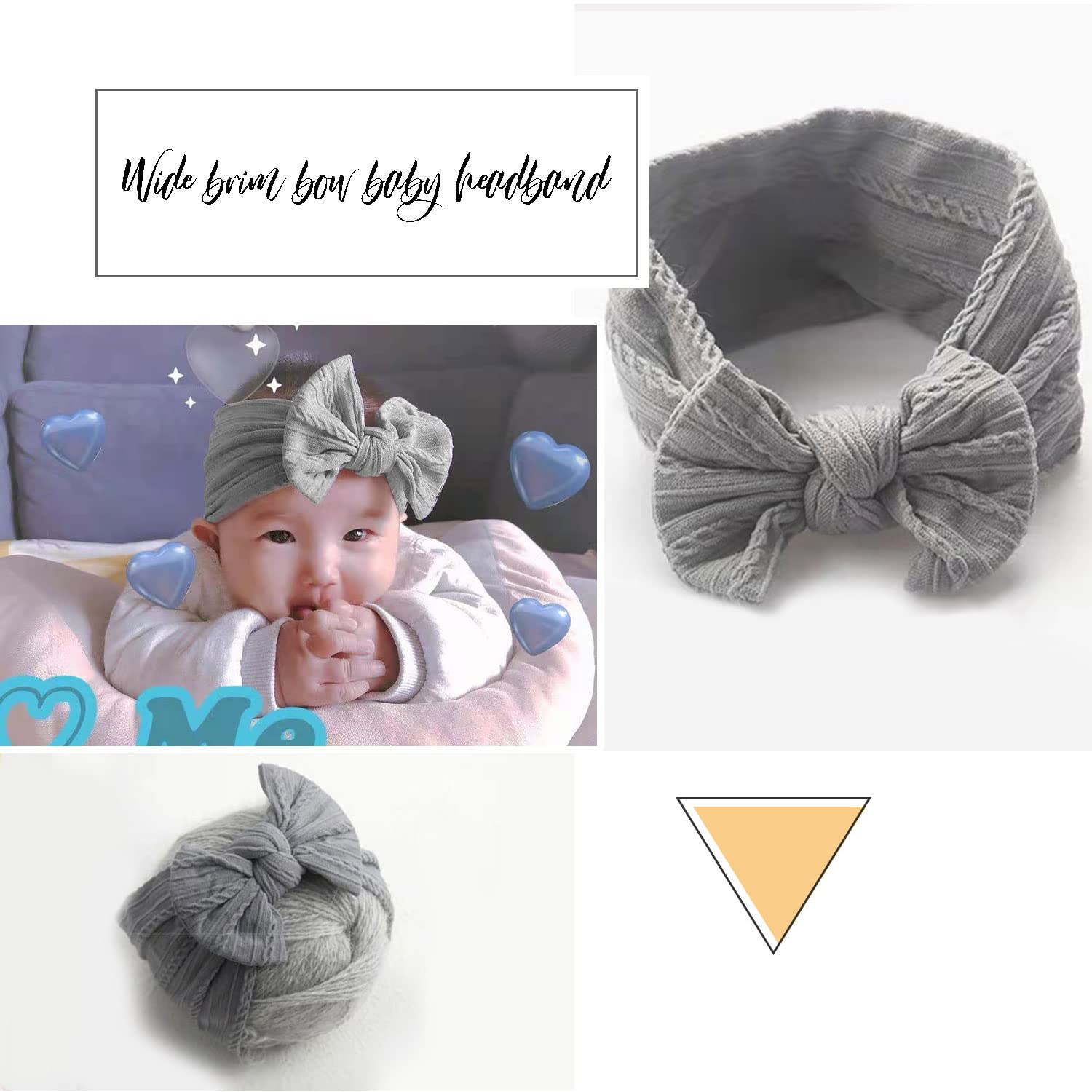 Fasce Capelli Neonata 8 Pezzi - Morbide E Regolabili Con Fiocco - Accessori Bambina - Foto 3