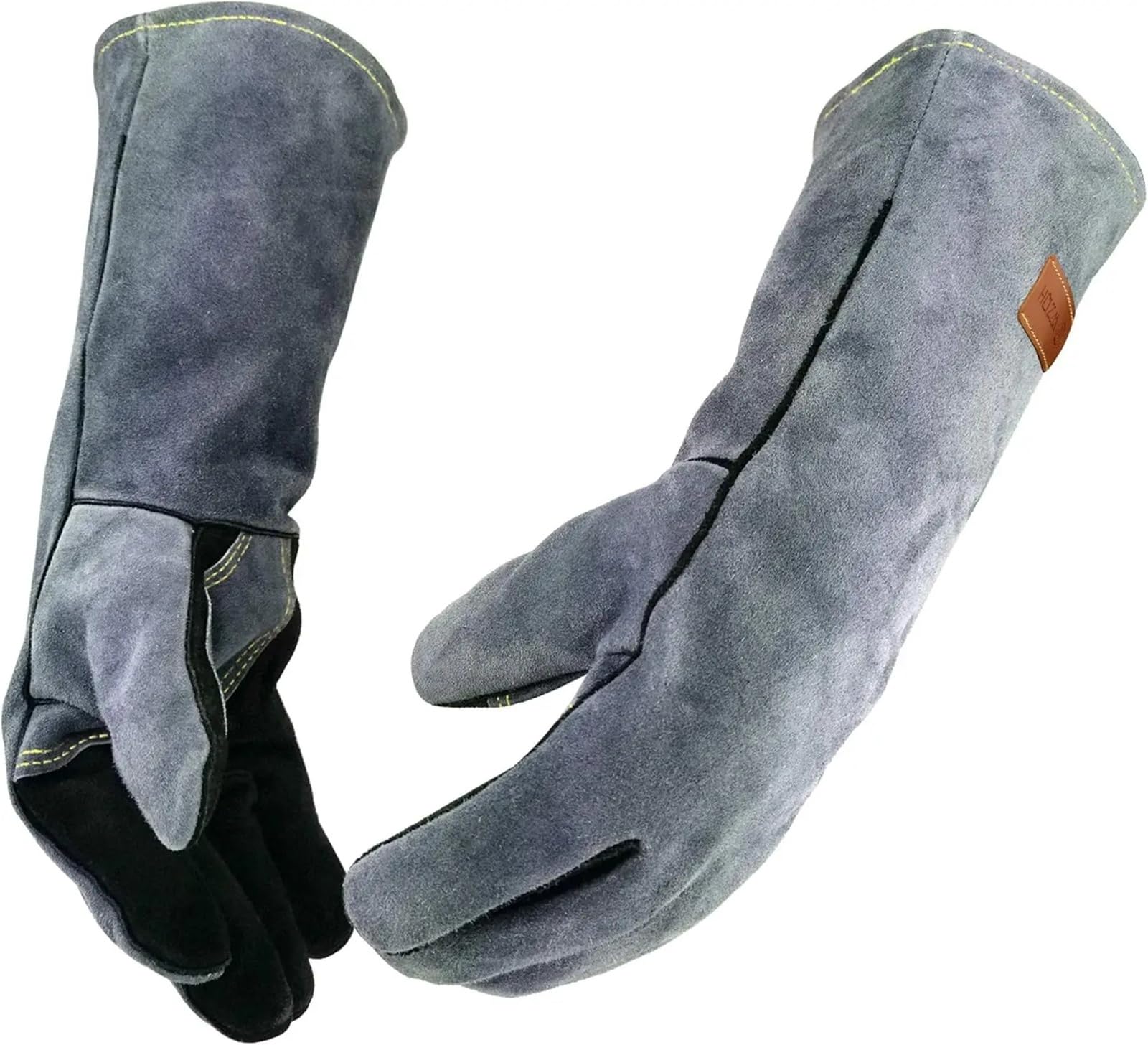 16" Welding Gloves Leather Large Gloves for BBQ Fireplace Forge Oven Cooker Pot Holder