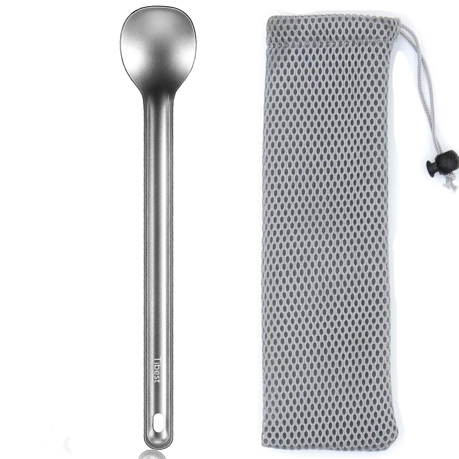 Tibest Titanium Long Handle Spoon, 8.7