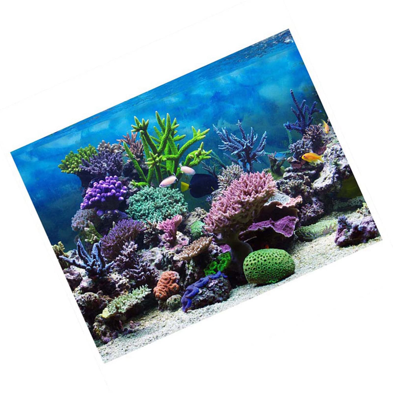 Annadue Poster Adesivo PVC Acquario Corallo Sfondo, 122x46cm, per Vasche | Carta decorativa per acquario, autoadesiva, impermeabile, per fondale acquario