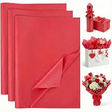Koogel 120 Sheets Red Tissue Paper Bulk, 14 x 20 Inch Gift Wrapping Paper for Mothers Day Wedding Birthday DIY Craft Project