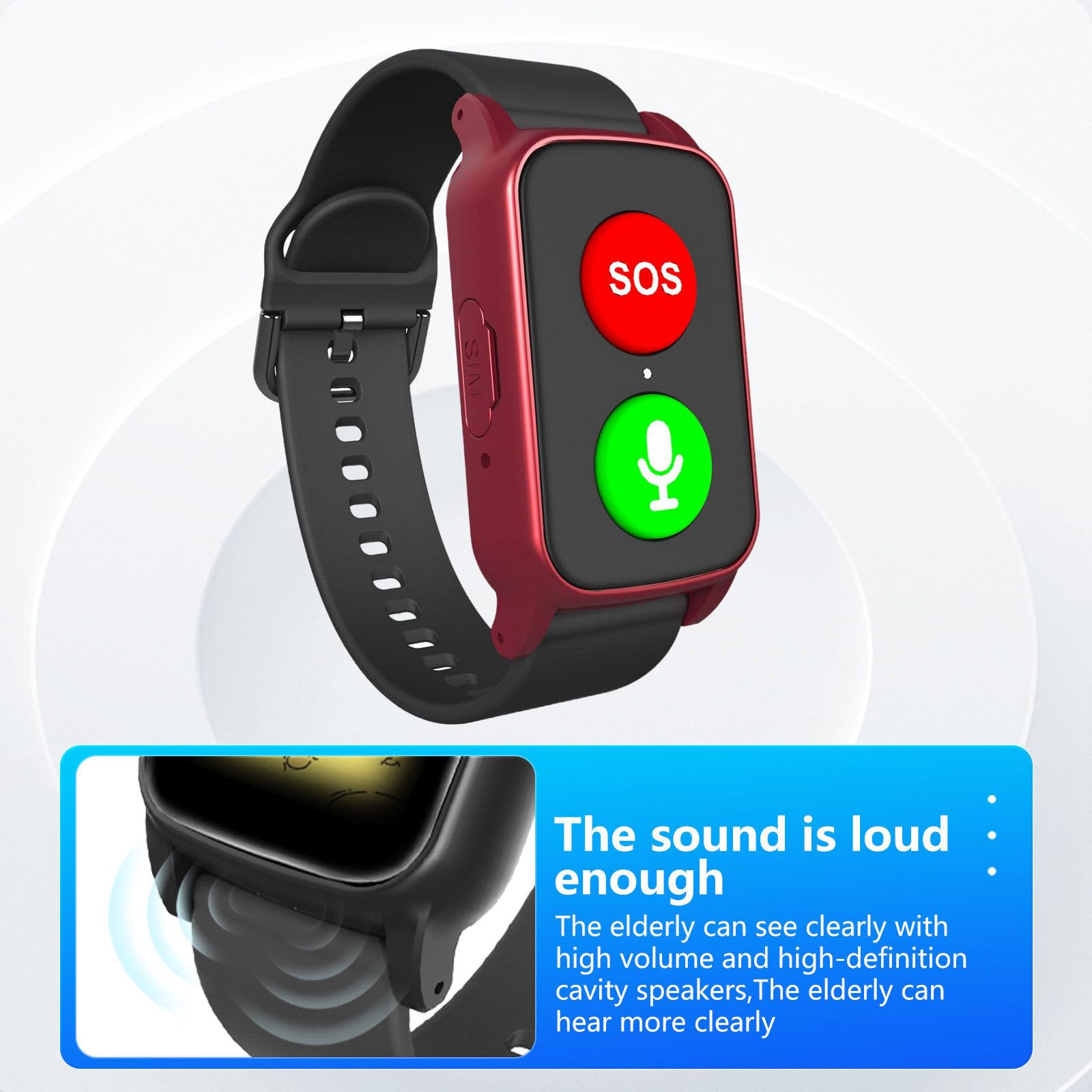 Reloj para Personas Mayores GPS Adultos con Detección De Caídascon Botón De Llamada De Emergencia Botón, Detector Caída, Monitoreo De La Salud Red