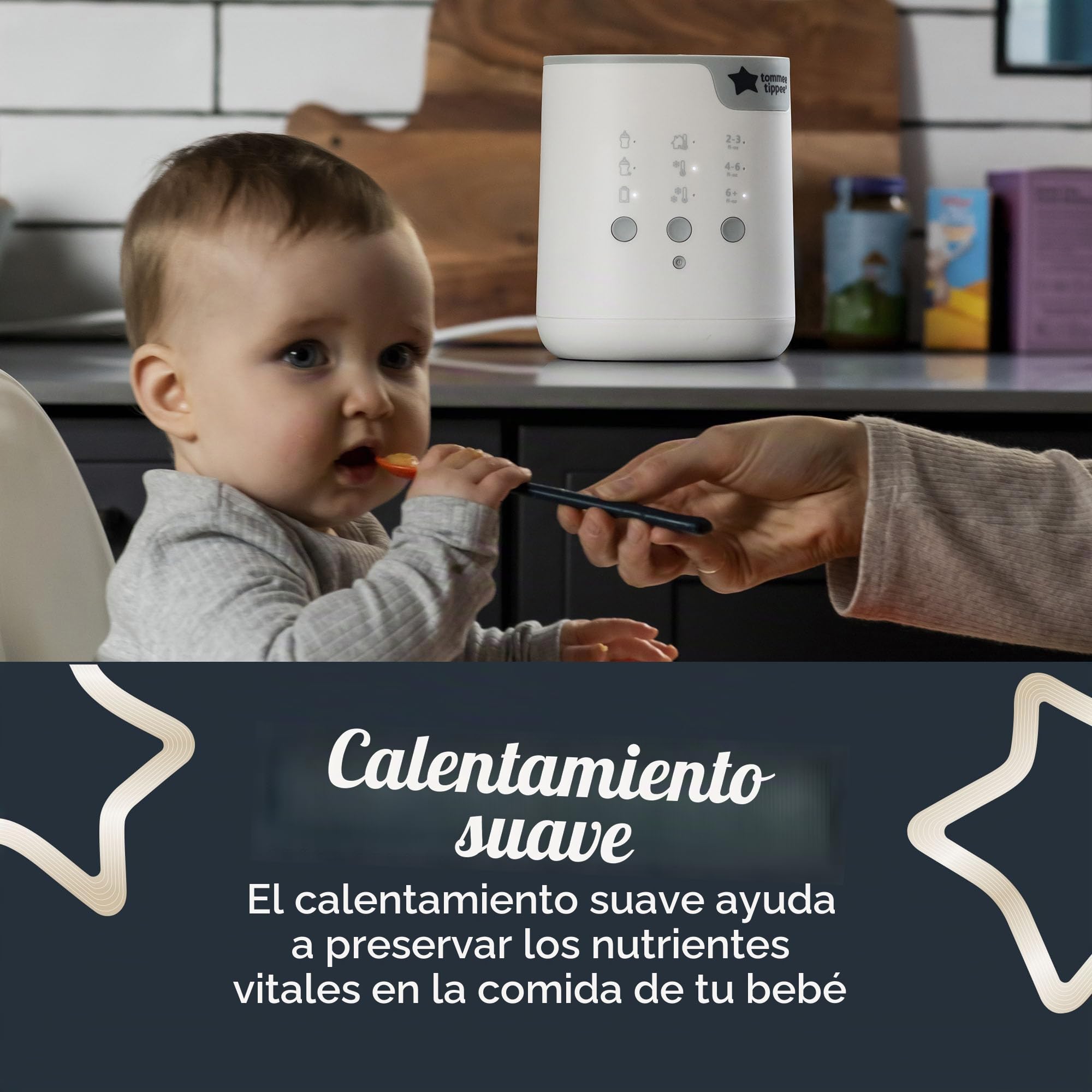 Tommee Tippee All-in-One Advanced Electric Bottle and Pouch Food Warmer | Calienta la leche a la temperatura corporal en minutos, compatible con la mayoría de biberones