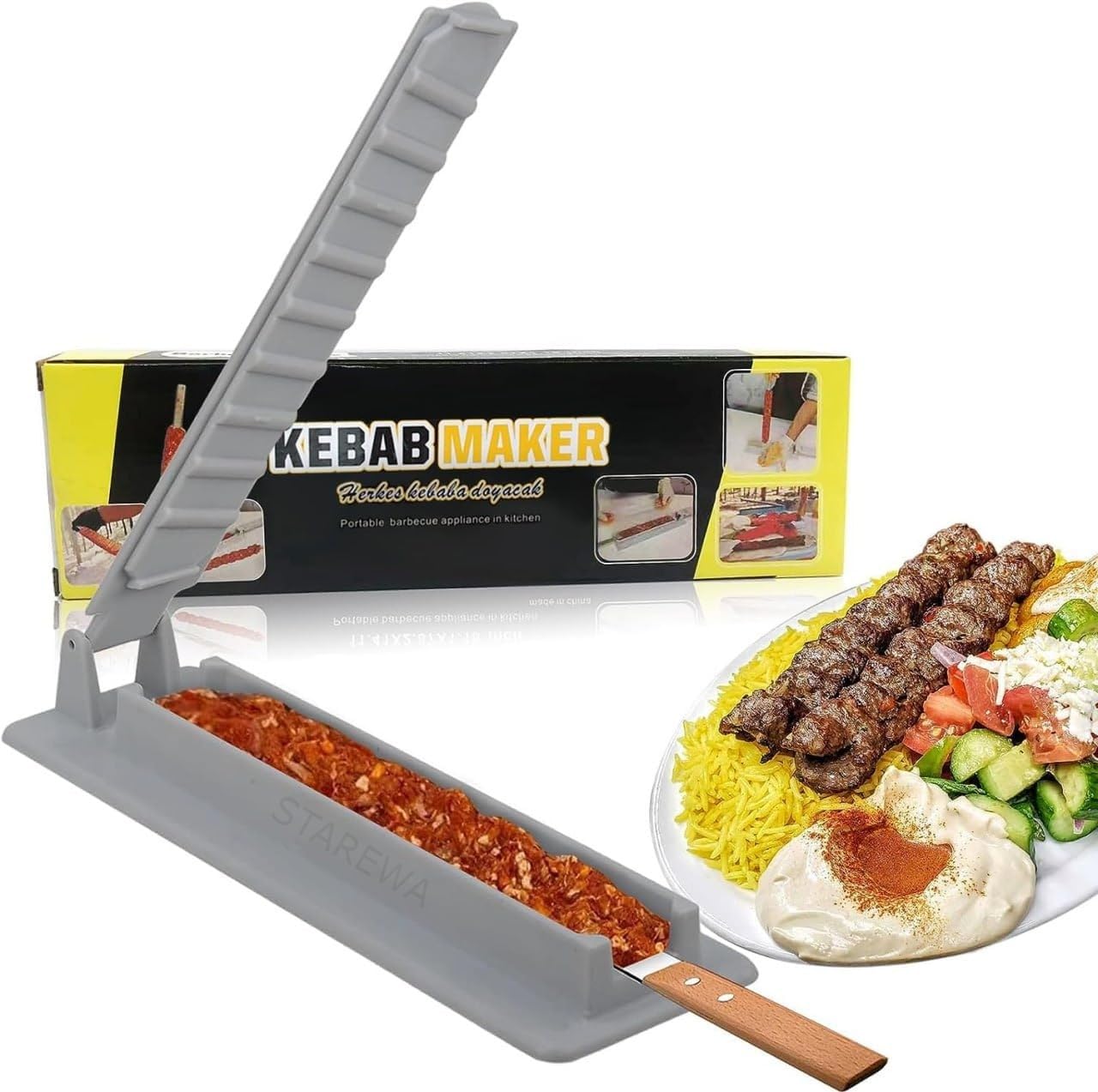 Kebab Maker Press, Manual Kabob Mould, Kabob Maker Barbecue Skewers Form Your Kofta Kebab Like a Traditional Chef Handmade Kebab Multi Color (B0D2LHJW85) Amazon Price History, Amazon Price Tracker