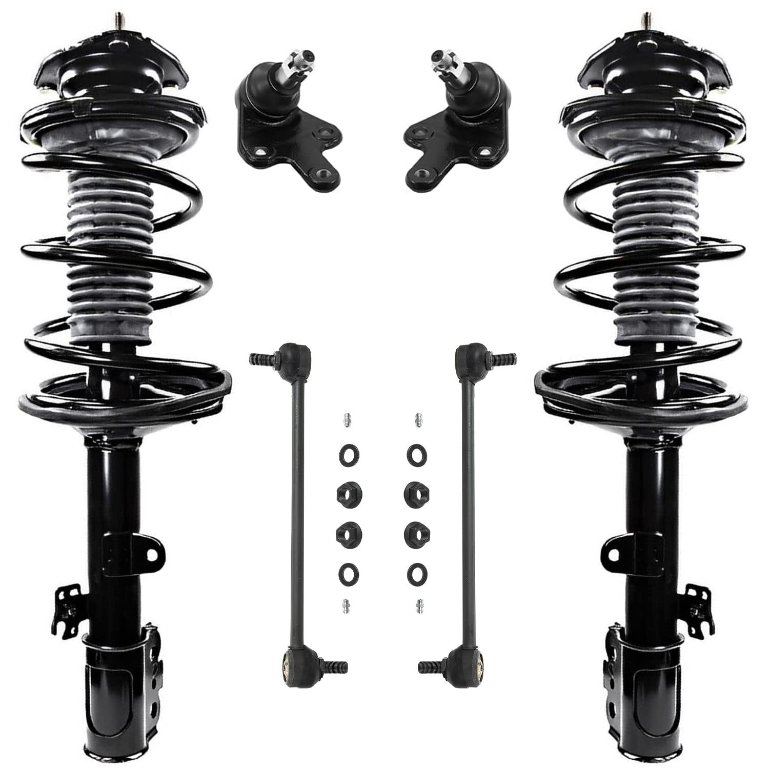 Detroit Axle - Front Struts w/Coil Springs Sway Bar Links Lower Ball Joints
