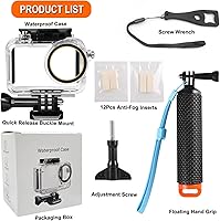 Vista 2 de BO&DQQ Carcasa Subacuática Impermeable Compatible con DJI Osmo Action 5 Pro/Action 4/Action 3, Funda de Cubierta de Buceo de 50 m/164 pies con Kit