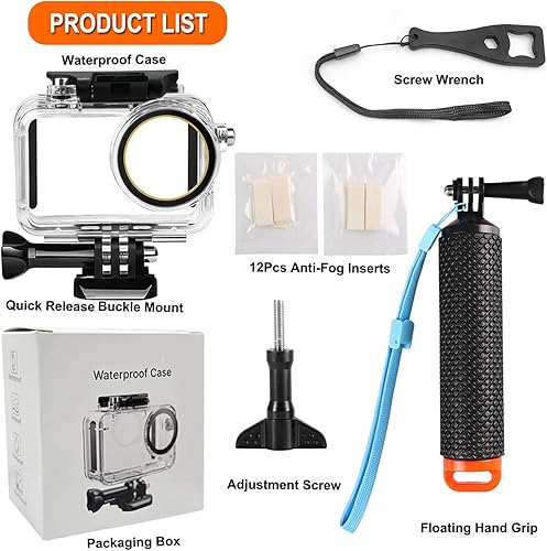 Miniatura 2 de BO&DQQ Funda impermeable subacuática compatible con DJI Osmo Action 5 ProAction 4Action 3, 164FT50M Dive Diving Housing Cover Shell with Camera