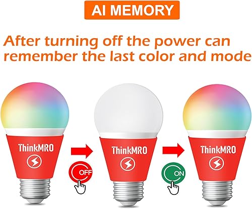 Miniatura 3 de Bombillas RGBW de 10 W (equivalente a 85 W), A19 E2627 bombilla de luz que cambia de color múltiple con control remoto, lámpara LED de repuesto,