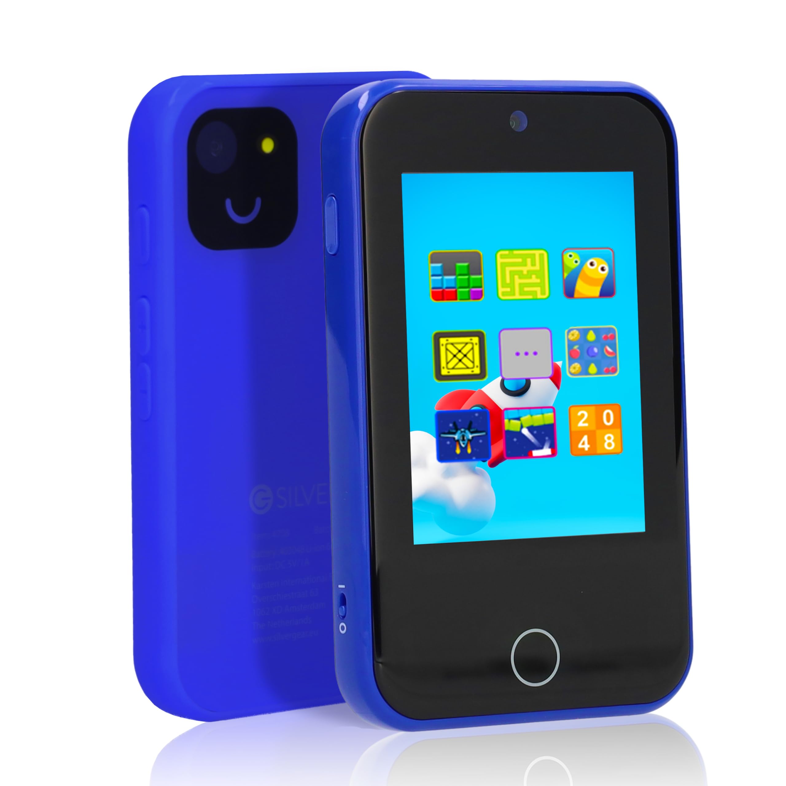 Silvergear Teléfono Juguete Educativo Para Niños – Smartphone Con 8 Juegos, Cámara Frontal Y Trasera, Batería De 600mAh, Diseño Compacto Y Ligero (Rosa)