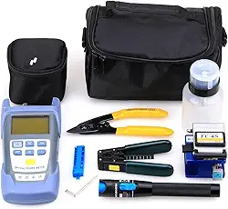 Kit de ferramentas de fibra óptica FTTH com medidor de potência óptica de fibra de fibra e 1 mW de localizador de falha visual e cortador de cabo FC-6S Fiber Cleapper