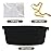 Pro Goleem Small Woven Basket with Gift Bags and Ribbons Durable Baskets for Gifts Empty Small Rope Basket for Storage 12X 8 X 5 Baby Toy Basket with Handles, Black