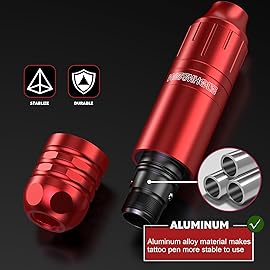 Tattoo Kit, Wormhole Tattoo Machine Kit Rotary Tattoo Machine Kit 20pcs Cartridge Needles 10pcs Tattoo Ink Complete Tattoo Practice Pen Kit for Beginners and Tattooists WTK144