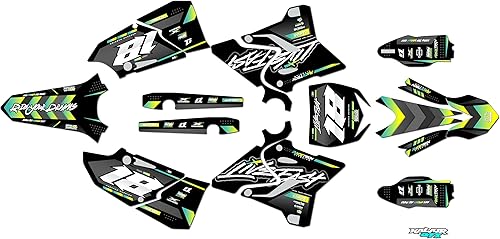 Kit de gráficos para Yamaha YZ 250 (2015-2021) Serie Rebel Verde azulado 21 Mil - Adhesivos para moto Dirt Pit bike racing calcomanías automotrices