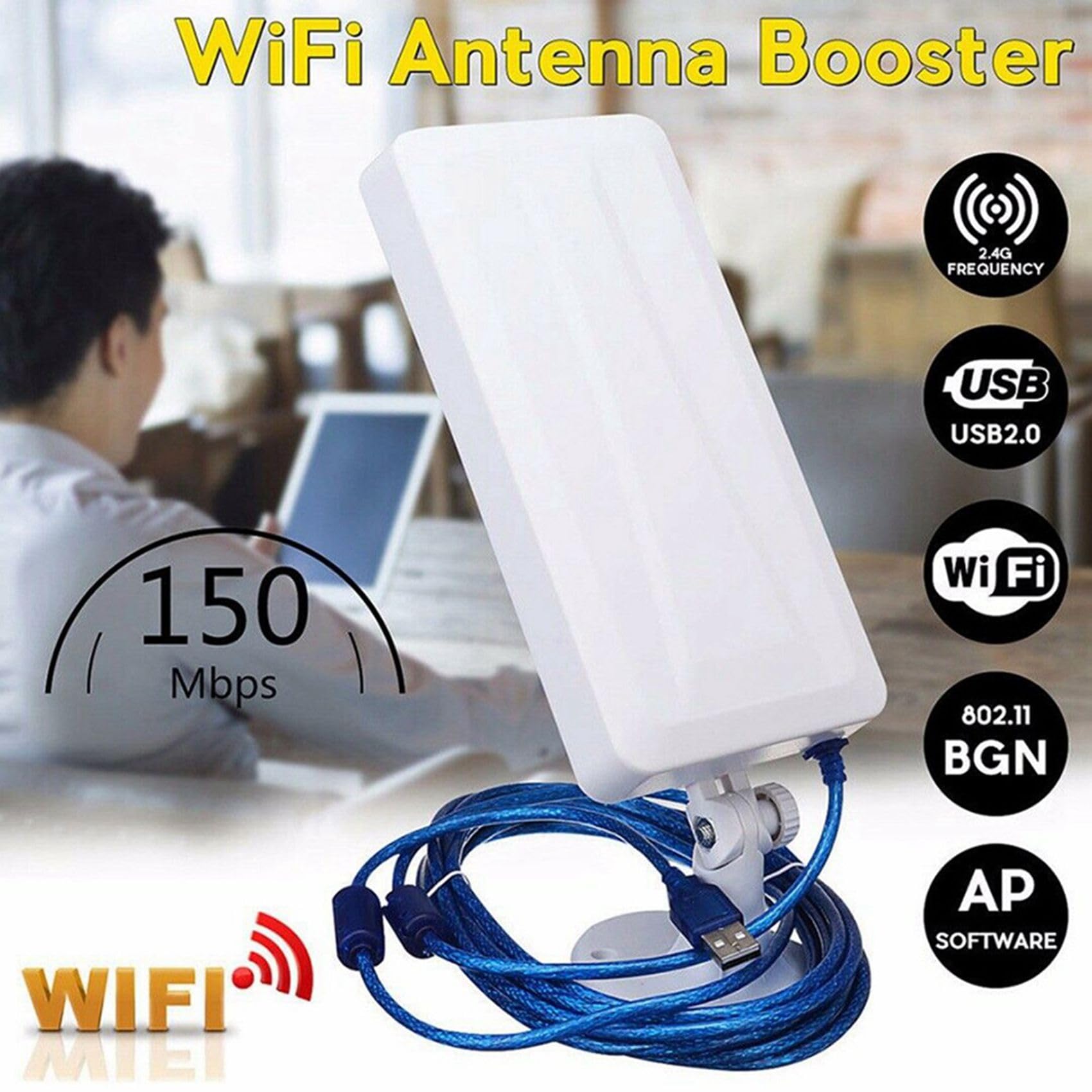 2X Przed?u?acz WiFi Dalekiego Zasi? 150 Mb/S Bezprzewodowy Router Zewn?trzny Repeater Antena WLAN dla Wzmacniacza 5M