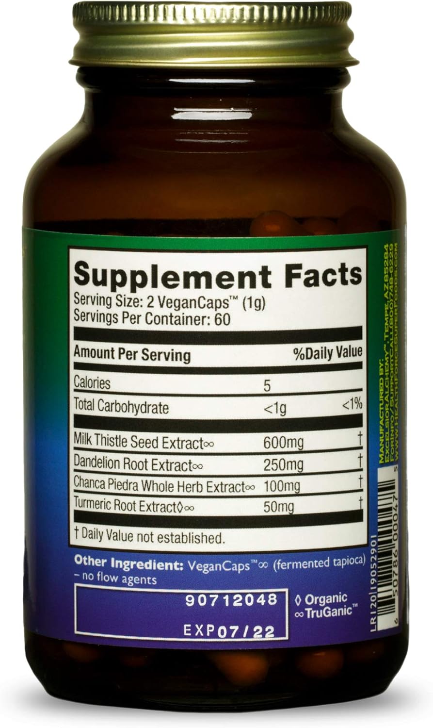 HealthForce SuperFoods Liver Rescue - 120 VeganCaps, Pack of 2 - All Natural Liver Regenerator Supplement with Milk Thistle & Dandelion Root - Gluten Free - 240 Total Servings : Health & Household