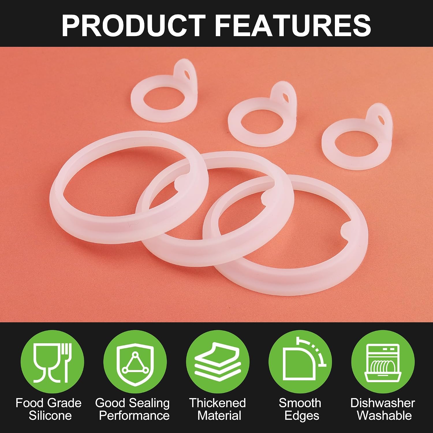 Rubber Seal Gasket Set for Takeya Actives Spout Lid 40 32 24 22 18 oz, Silicone Seal Ring for Takeya Actives Water Bottle, Leakproof Accessories, 3 Set White image 4