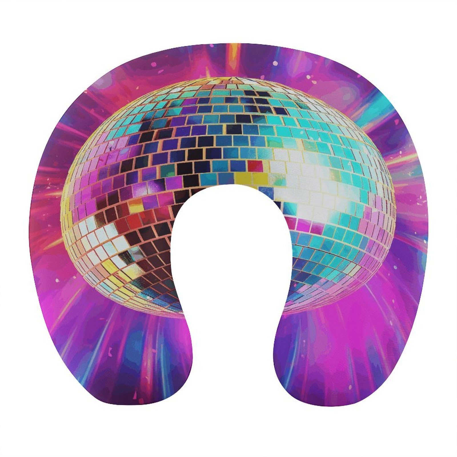 Btcowzrv Style Space Disco Ball U Shaped Neck Pillow Travel Pillows