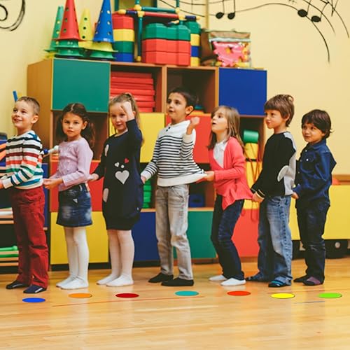 Miniatura 8 de 40 puntos circulares de borrado en seco, 6 pulgadas de vinilo multicolor, adhesivos autoadhesivos para el suelo del aula, para profesores de