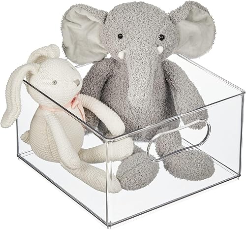 mDesign Contenedor organizador apilable de plástico profundo, organización del hogar para gabinete, mostrador, cajón, cubículo y armario, sostiene