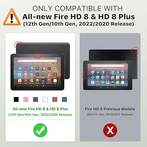 Miniatura 2 de MoKo - Funda compatible con la tablet Kindle Fire HD 8 y 8 Plus (10 generación, versión de 2020), funda de soporte plegable y diseño delgado con