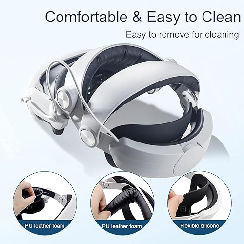 Miniatura 5 de 8VR Head Strap with Battery for Oculus Quest 2 Adjustable Elite Strap with 5000mAh Battery Pack for Enhanced Comfort and Playtime in VR Fast