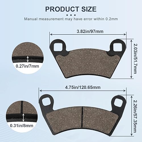 Miniatura 3 de Pastillas de freno delanteras y traseras para Polaris Ranger 500 570 700 800 900 RZR 800 900 XP Ranger 700 800 900 XP Crew Diesel XP EV EFI