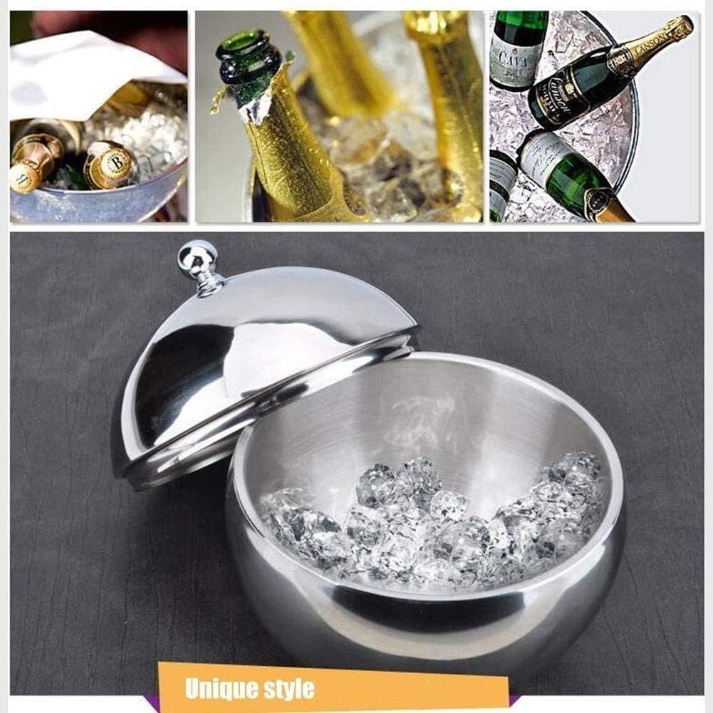 アイスバケット、断熱アイスバケットステンレス鋼アイスバケットボウル、パーティーパンチボウルシャンパンビールワイン冷蔵庫コンテナチルス