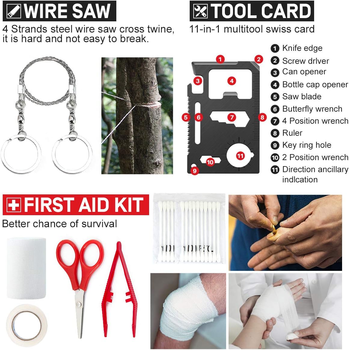 ETROL First Aid Kit, 126 Pcs Survival Gear Emergency Survival Kit - Compatible IFAK - 3L Military Tactical Gear Molle Pouch - Camping Gear Trauma Kit for Hiking Car Home Fishing Earthquake Travel