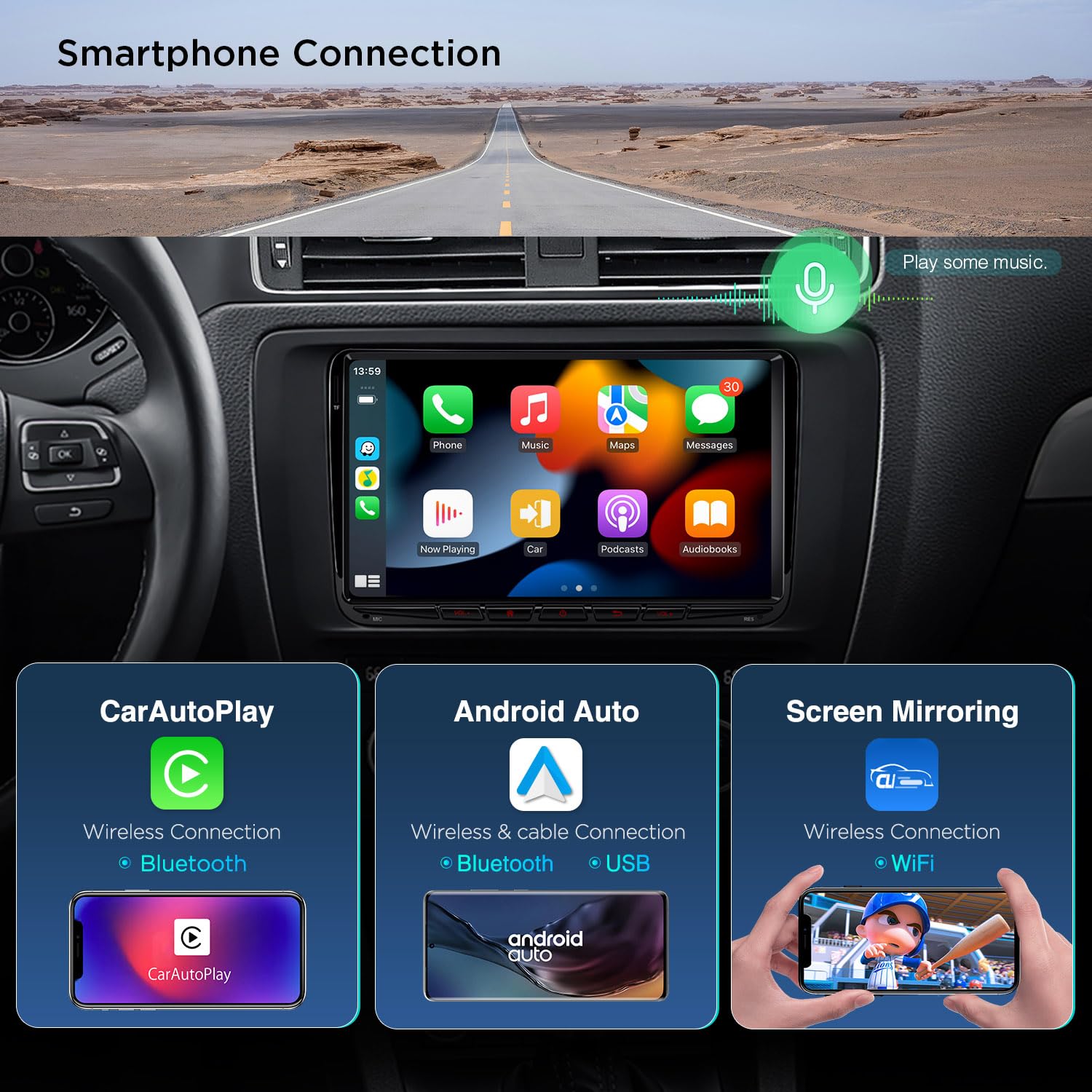 XTRONS Android 14 Autoradio für VW Skoda SEAT 9 Zoll IPS HD Bildschirm Octa Core 4+64GB Eingebautes 4G LTE DAB+ WLAN GPS Bluetooth 5.0 Car Play Android Auto AKM DSP Optional OBD DVR TPMS