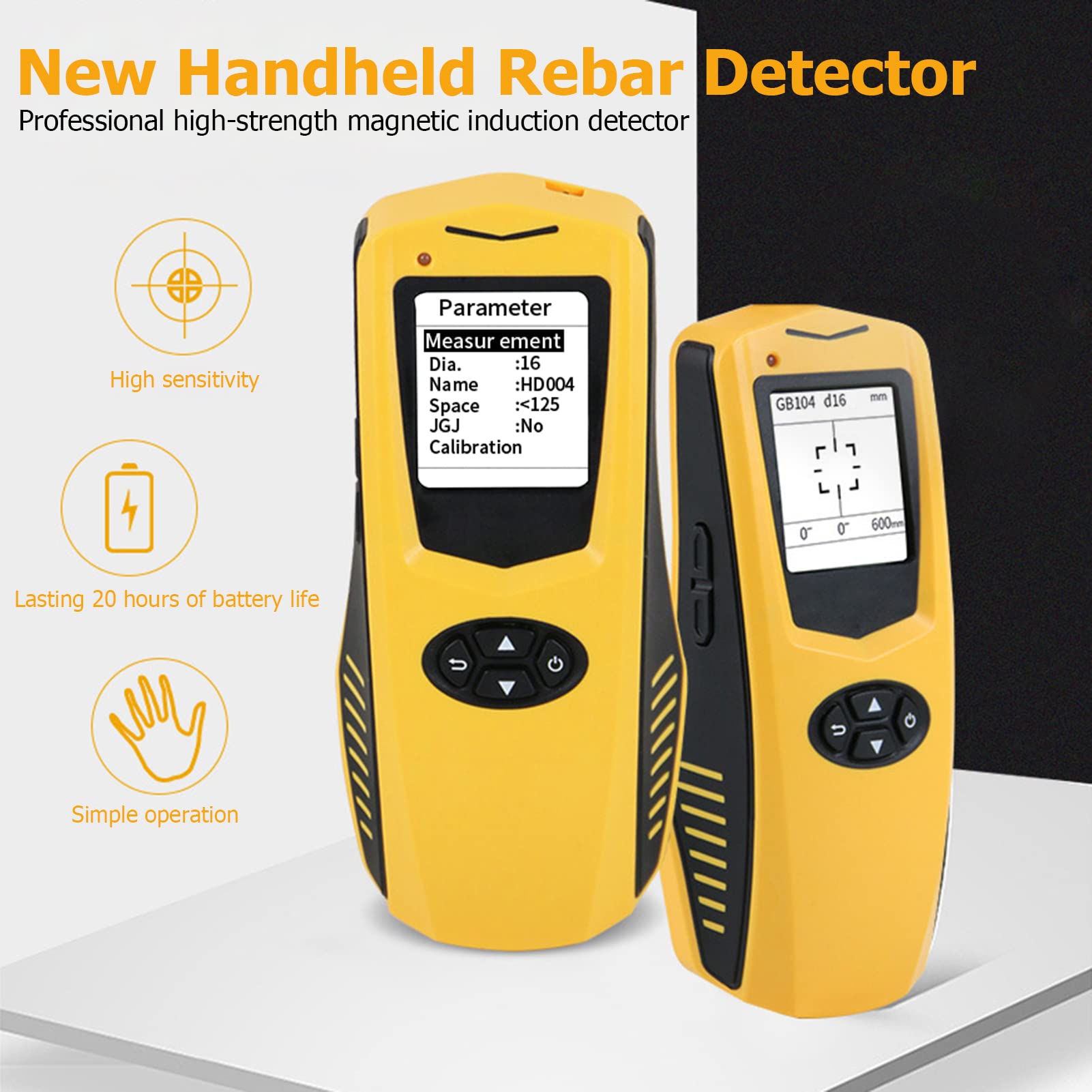 Jadeshay Wandscanner Detektor, Multifunktional Stud Finder Bolzendetektor Metalldetektor Wand Mit LCD-Anzeige und Datenspeichermodus, Betonsuchgerät Bewehrungsscanner, 1,2 m Positionierungsbereich
