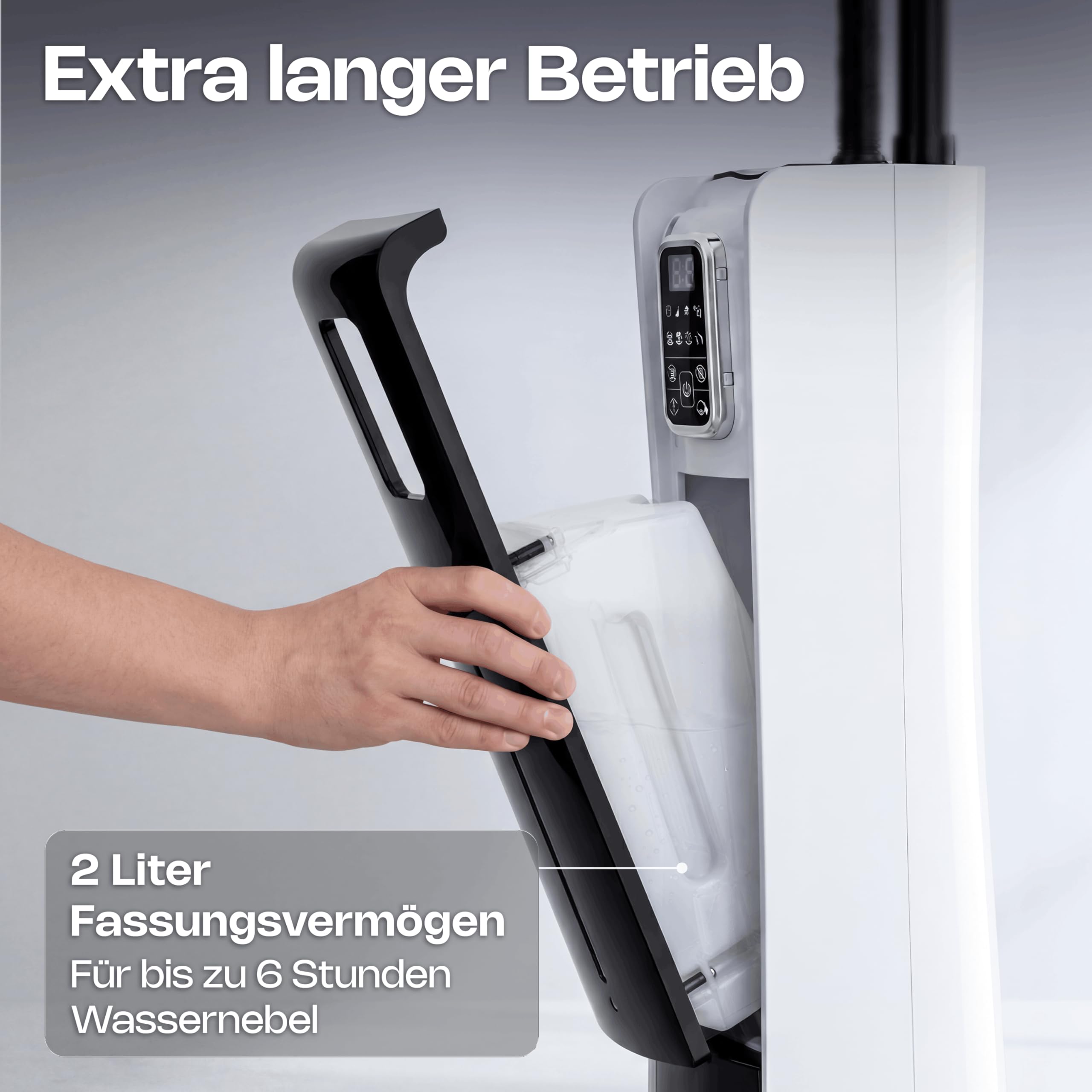 VASNER Cooly Standventilator mit Sprühnebel – Ventilator Leise mit Kühlung – Großer Stand Ventilator mit Fernbedienung – Luftkühler Wasserkühlung 3 Stufen Timer Oszillation - Mit Schwenkfunktion