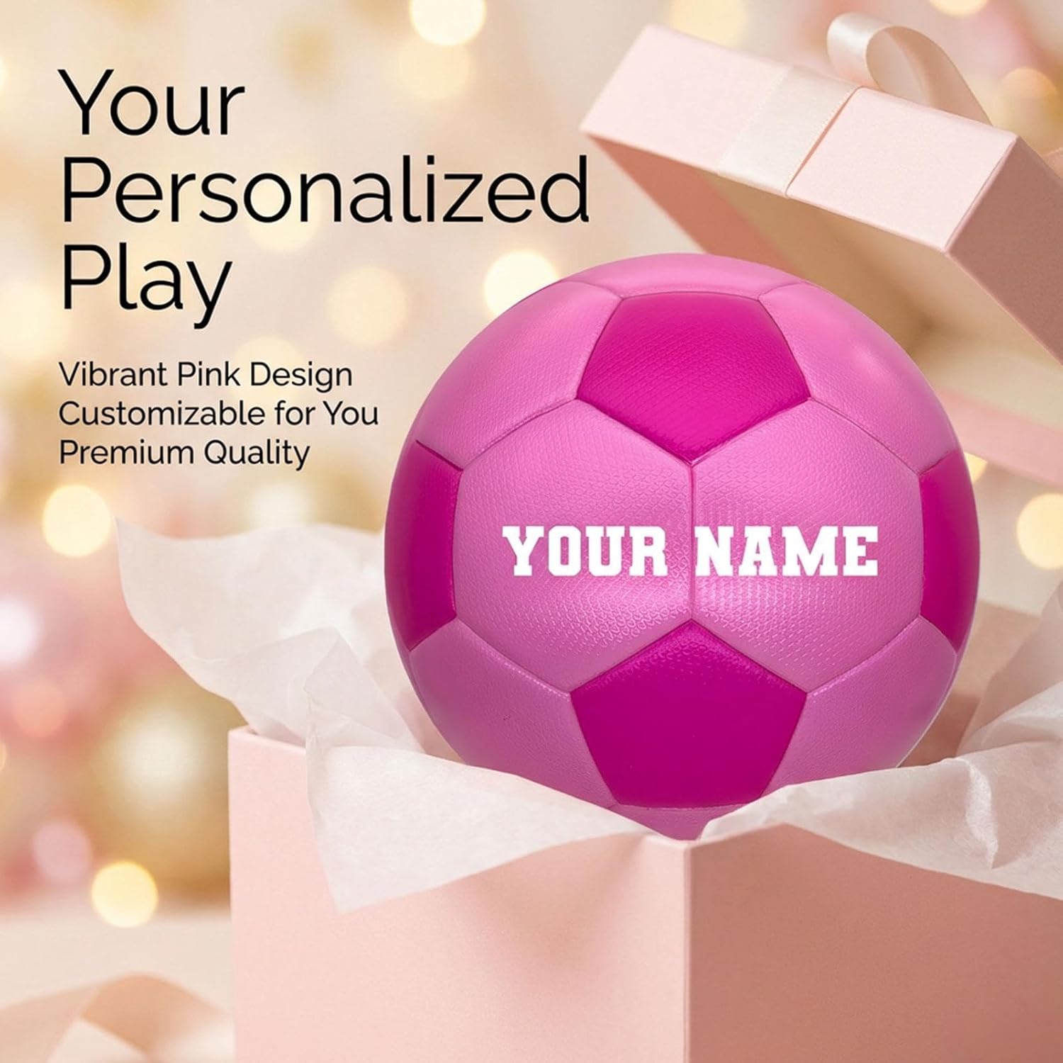 Personalized Soccer Ball Custom with Name – Official Size 5 – Unique Gifts for Soccer Ball Players, Teams, Coaches, Birthdays & Events
