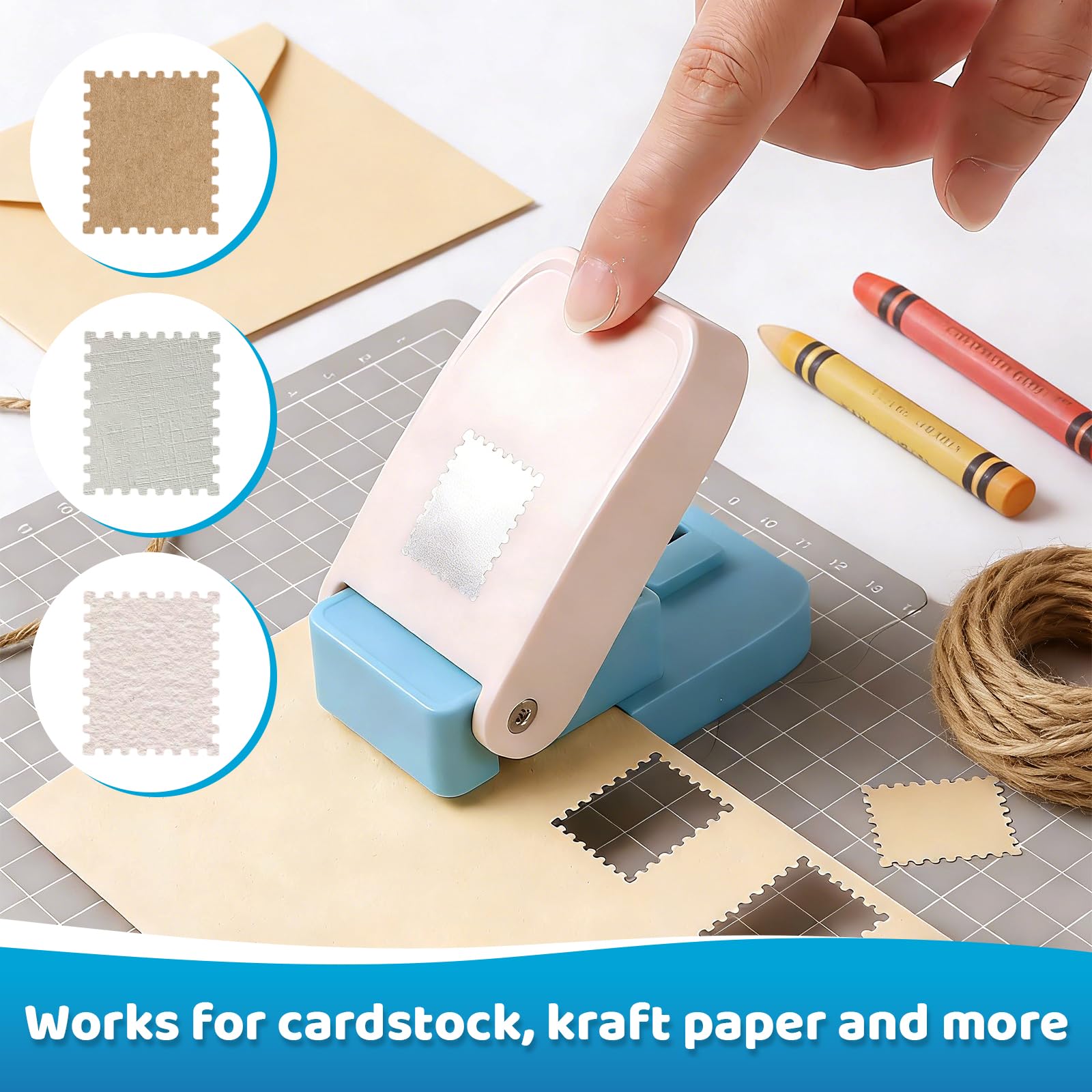Prostokątny dziurkacz do znaczków pocztowych, duża prostokątna dźwignia, dziurkacz do papieru, rękodzieła, scrapbookingu, tworzenia kart DIY, artykuły rzemieślnicze, 1,25 x 1,25 cm